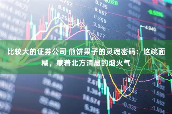 比较大的证券公司 煎饼果子的灵魂密码：这碗面糊，藏着北方清晨的烟火气